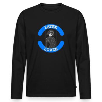Latex Lover Fetish Vernis et laque en cuir - T-shirt manches longues Premium bio Homme - noir - Devant - Nico (187cm)