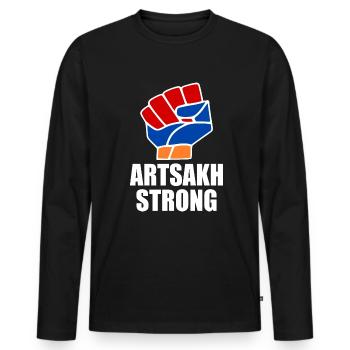 Artsakh strong - T-shirt manches longues Premium bio Homme - noir - Devant - Nico (187cm)