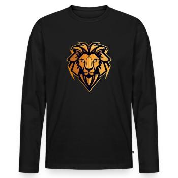 Lion - Men's Premium Organic Long Sleeve Shirt - black - Front - Nico (187cm)