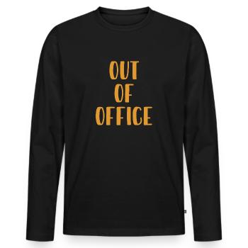 absence du bureau - Nicht im Büro - ausserhaus - T-shirt manches longues Premium bio Homme - noir - Devant - Nico (187cm)