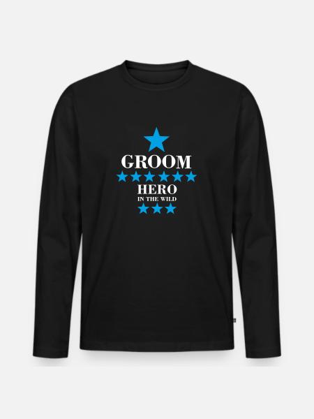 Junggesellenabschied Bräutigam Groom Hochzeit - Männer Premium Bio Langarmshirt - Schwarz