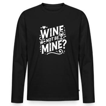 Le vin n’est pas à moi - T-shirt manches longues Premium bio Homme - noir - Devant - Nico (187cm)