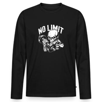 Entraînement de musculation du crâne et No Limit - T-shirt manches longues Premium bio Homme - noir - Devant - Nico (187cm)