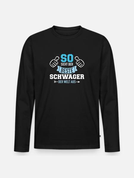 Schwager - Männer Premium Bio Langarmshirt - Schwarz