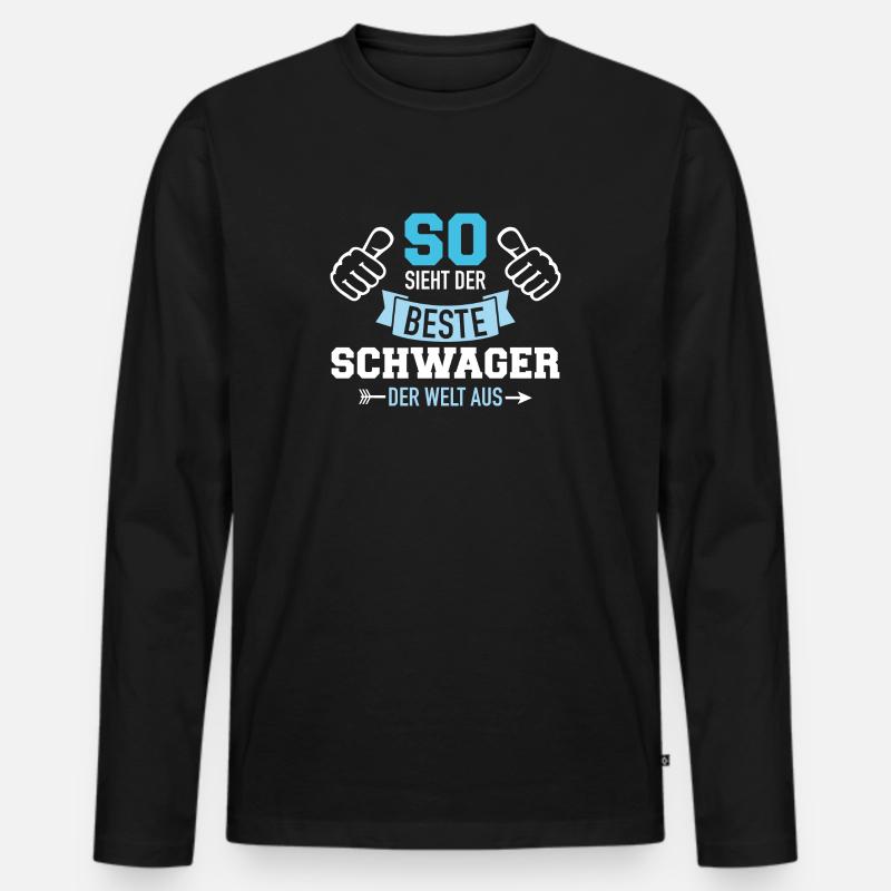 Schwager - Männer Premium Bio Langarmshirt - Schwarz