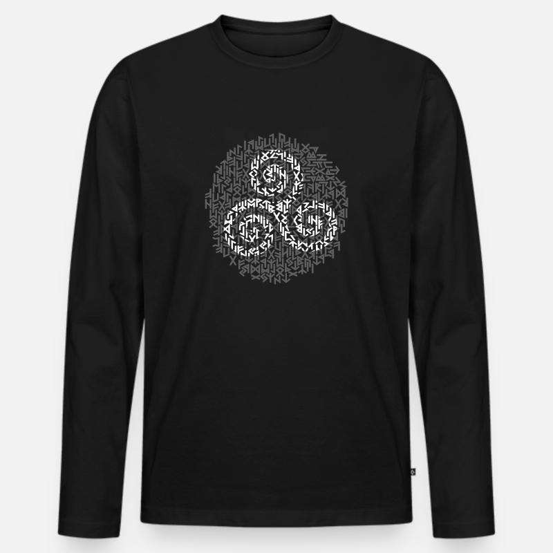 Viking Symbol - Männer Premium Bio Langarmshirt - Schwarz