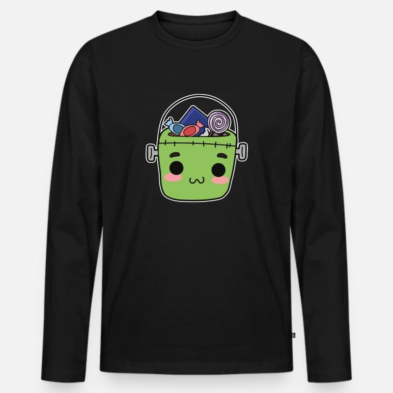 Süßes oder Saures Süßigkeiten - Männer Premium Bio Langarmshirt - Schwarz