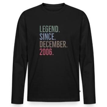 Legend Since December 2006 - Men's Premium Organic Long Sleeve Shirt - black - Front - Nico (187cm)