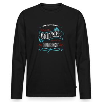 engineer craft cool electrician beer electric wire - Men's Premium Organic Long Sleeve Shirt - black - Front - Nico (187cm)