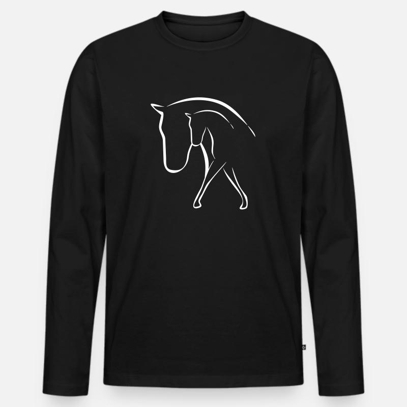 Cavallo - Maglia a manica lunga ecologica premium da uomo - nero