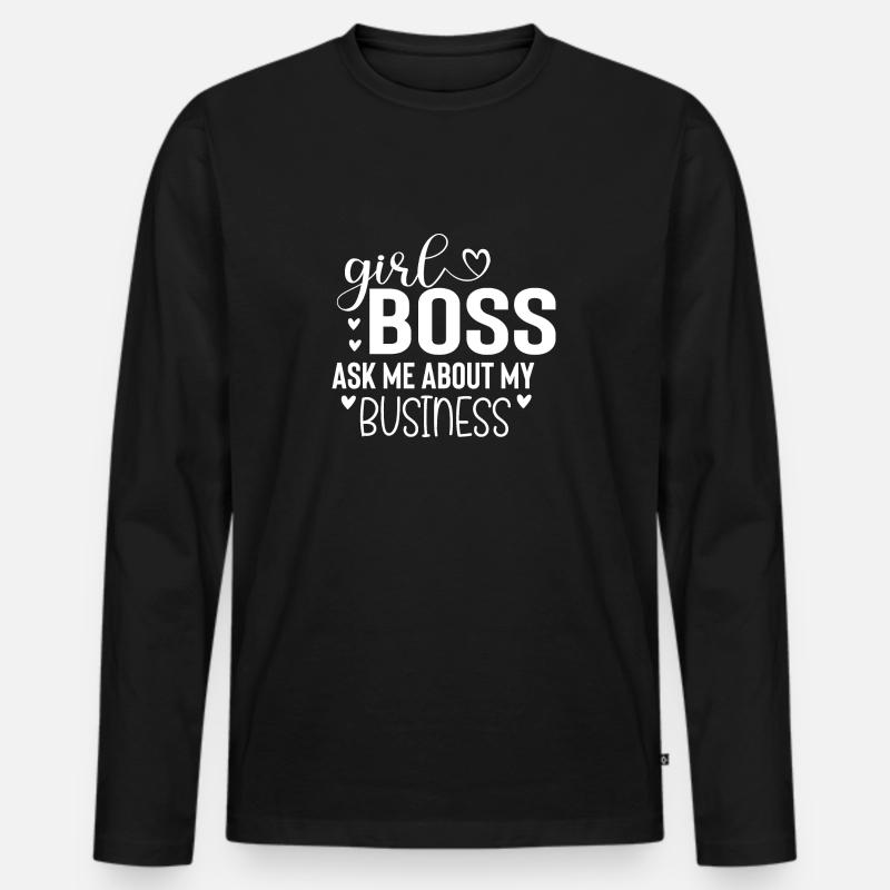Chefin - Männer Premium Bio Langarmshirt - Schwarz