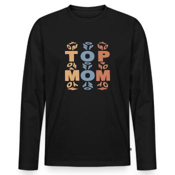 TOP MAMA colorful - Männer Premium Bio Langarmshirt - Schwarz - Vorne - Nico (187cm)