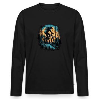 Celui qui freine perd - Mountainbike Bike VTT Biker - T-shirt manches longues Premium bio Homme - noir - Devant - Nico (187cm)
