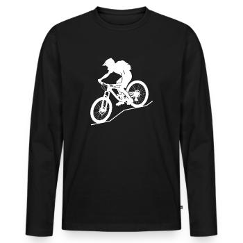 Vététiste dynamique - T-shirt manches longues Premium bio Homme - noir - Devant - Nico (187cm)