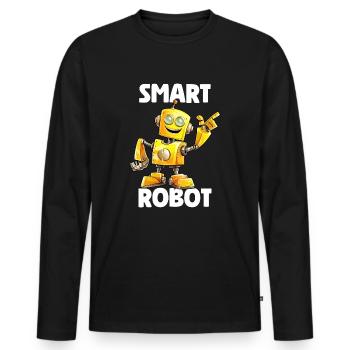 Robot intelligent - T-shirt manches longues Premium bio Homme - noir - Devant - Nico (187cm)