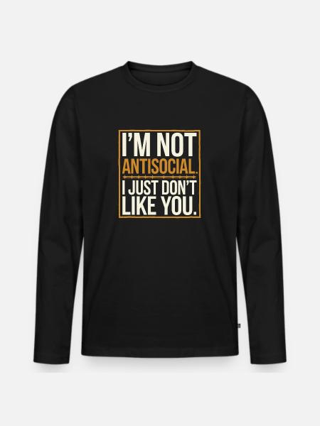 Hold afstand – ærlig mening - Premium økologisk langærmet T-shirt til mænd - sort