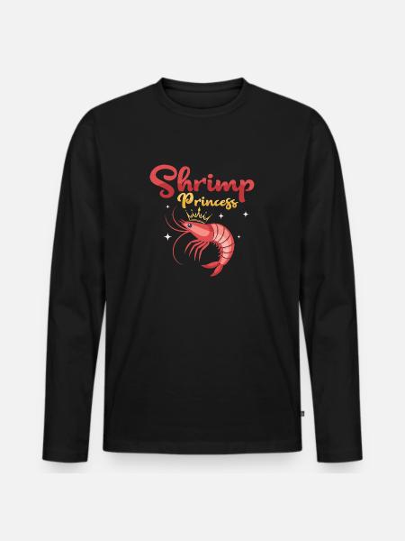 Shrimp Princess Seafood Shrimp Lover - Men's Premium Organic Long Sleeve Shirt - black