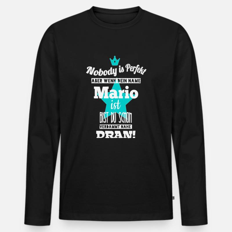Mario männername coole sprüche geschenk vorname - Männer Premium Bio Langarmshirt - Schwarz