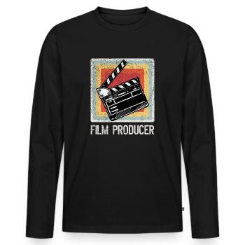 Filmemacher Filmklappe Regisseur Geschenkidee - Männer Premium Bio Langarmshirt - Schwarz - Vorne - Nico (187cm)