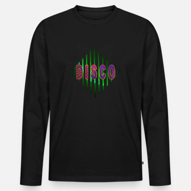 DISKO - Männer Premium Bio Langarmshirt - Schwarz