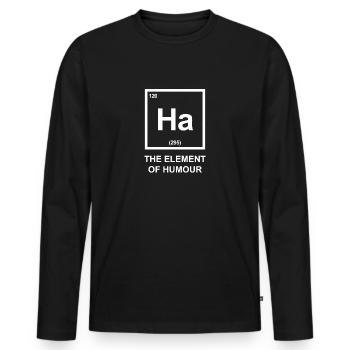 Ha das Element des Humors - Element - Männer Premium Bio Langarmshirt - Schwarz - Vorne - Nico (187cm)