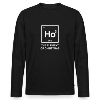 HO das Element der Weihnachten - Element - Männer Premium Bio Langarmshirt - Schwarz - Vorne - Nico (187cm)