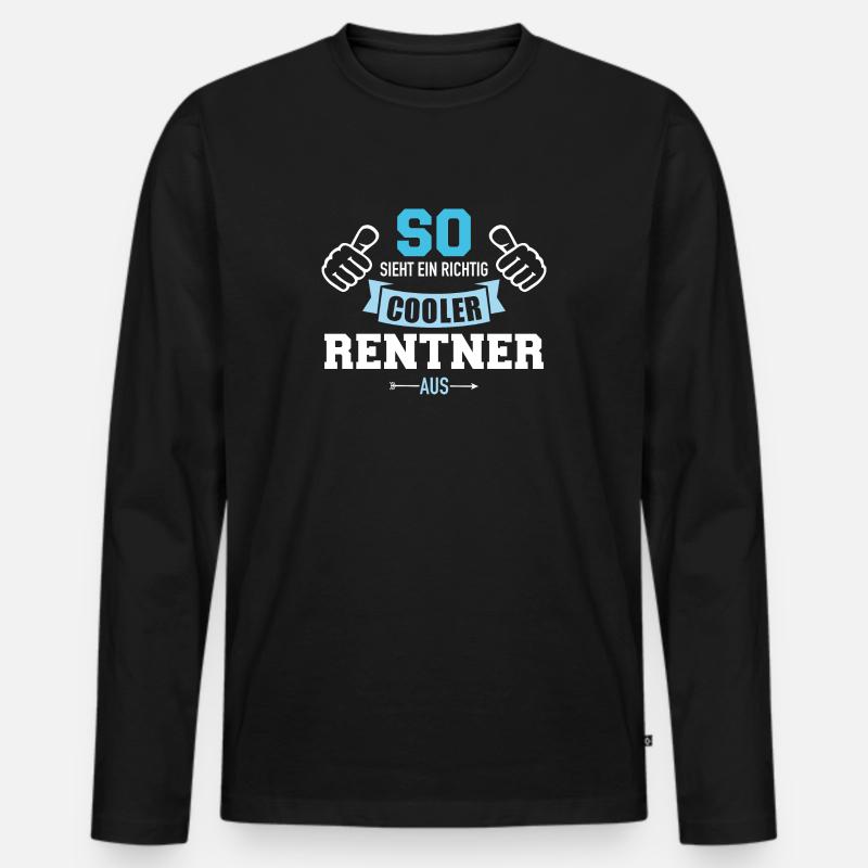 Rentner - Männer Premium Bio Langarmshirt - Schwarz