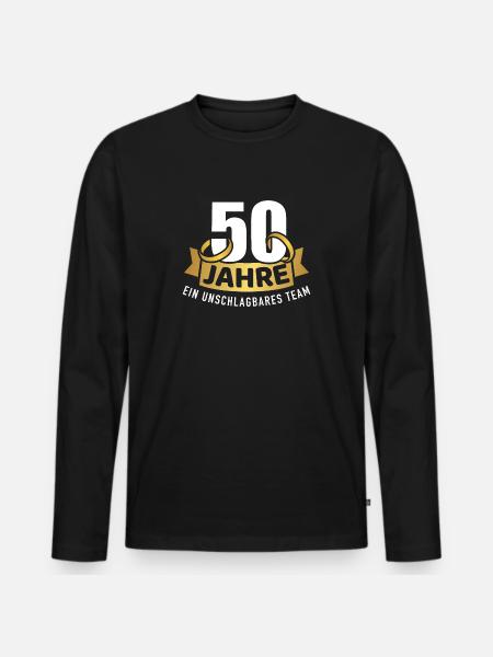 Goldene Hochzeit - Männer Premium Bio Langarmshirt - Schwarz