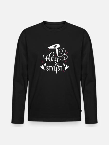 Hair stylist - Men's Premium Organic Long Sleeve Shirt - black