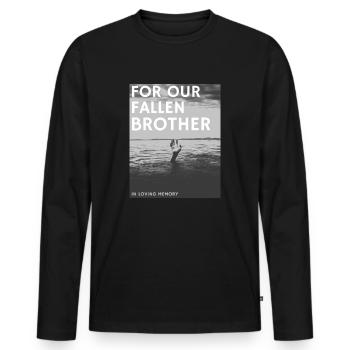 Fallen Brother Bachelor Stag Do - Men's Premium Organic Long Sleeve Shirt - black - Front - Nico (187cm)