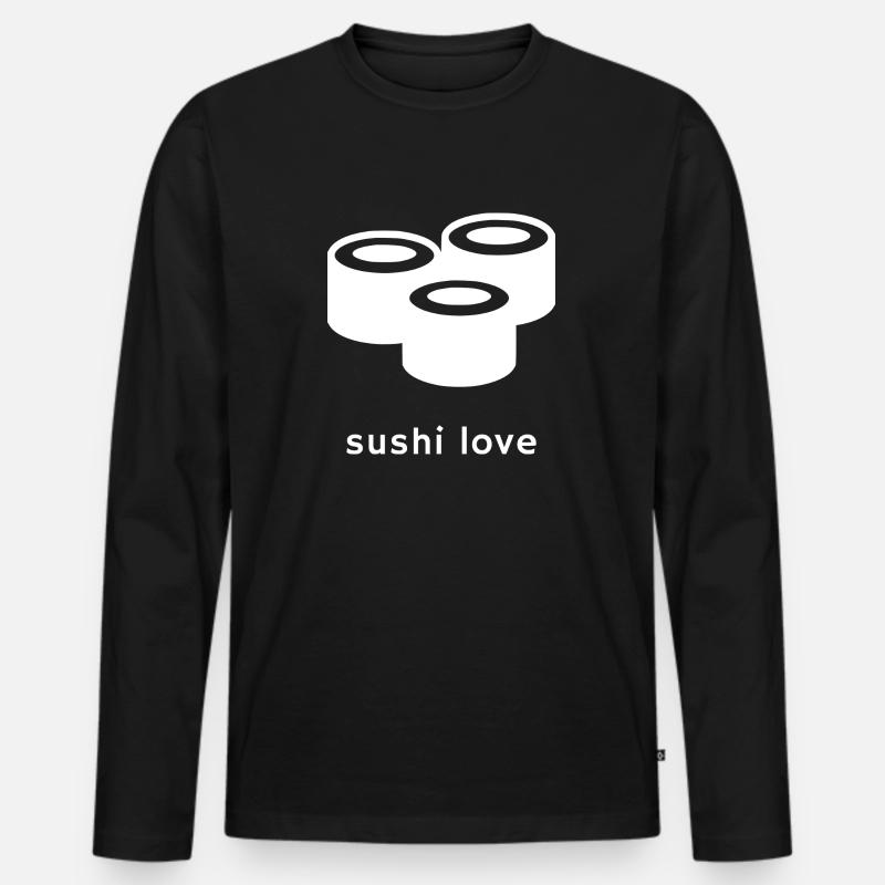 Sushi - Männer Premium Bio Langarmshirt - Schwarz