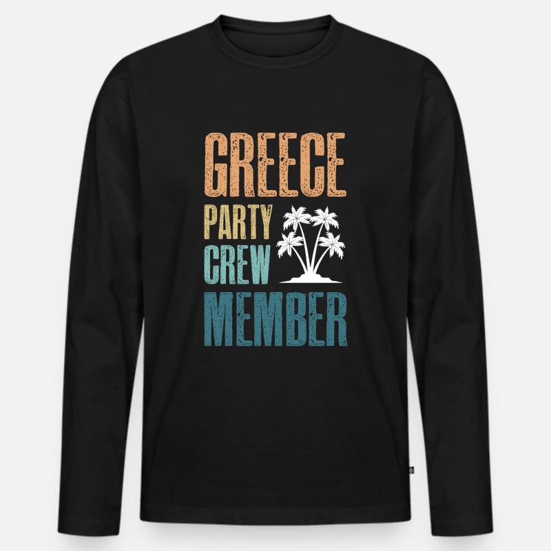 Greece Party Crew - Männer Premium Bio Langarmshirt - Schwarz
