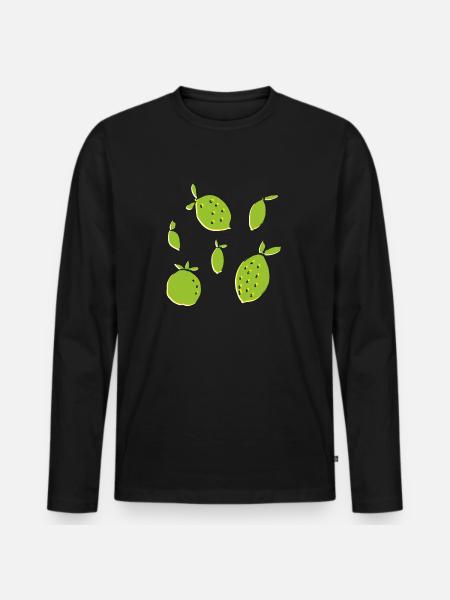 lemon orange lime - Men's Premium Organic Long Sleeve Shirt - black