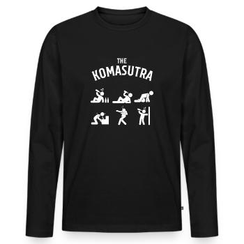 Komasutra - Männer Premium Bio Langarmshirt - Schwarz - Vorne - Nico (187cm)
