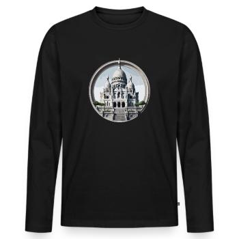 Basilique du Sacré Cœur - Men's Premium Organic Long Sleeve Shirt - black - Front - Nico (187cm)