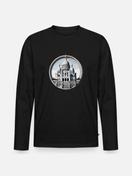 Basilique du Sacré Cœur - Men's Premium Organic Long Sleeve Shirt - black