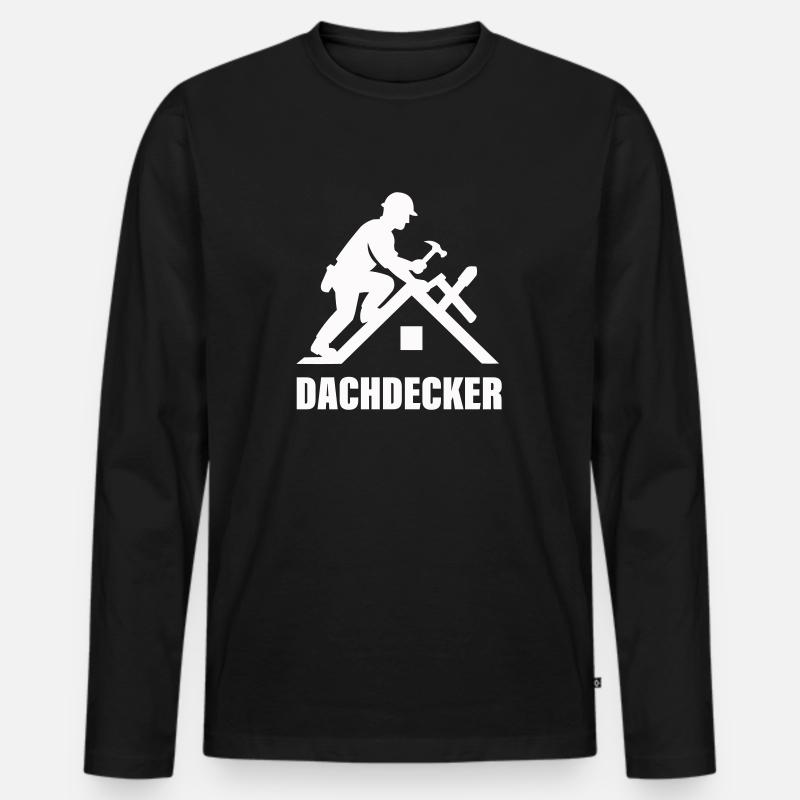 dachdecker - Männer Premium Bio Langarmshirt - Schwarz