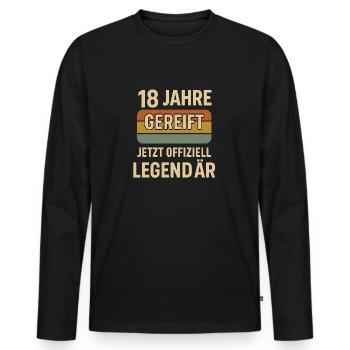 18 ans de maturité, maintenant officiellement Legendaer ret - T-shirt manches longues Premium bio Homme - noir - Devant - Nico (187cm)