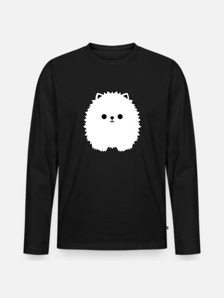 Zwergspitz V1 - Männer Premium Bio Langarmshirt - Schwarz