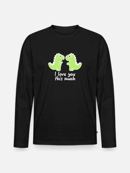 dinosaur - Men's Premium Organic Long Sleeve Shirt - black