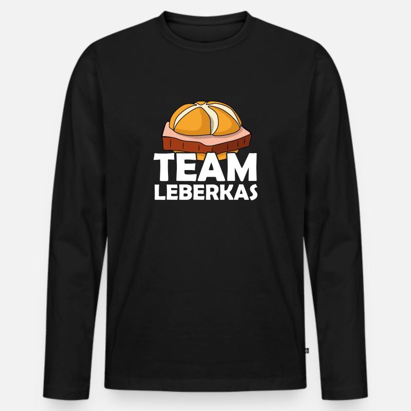 Team Leberkas Fleischkäse Spruch - Männer Premium Bio Langarmshirt - Schwarz