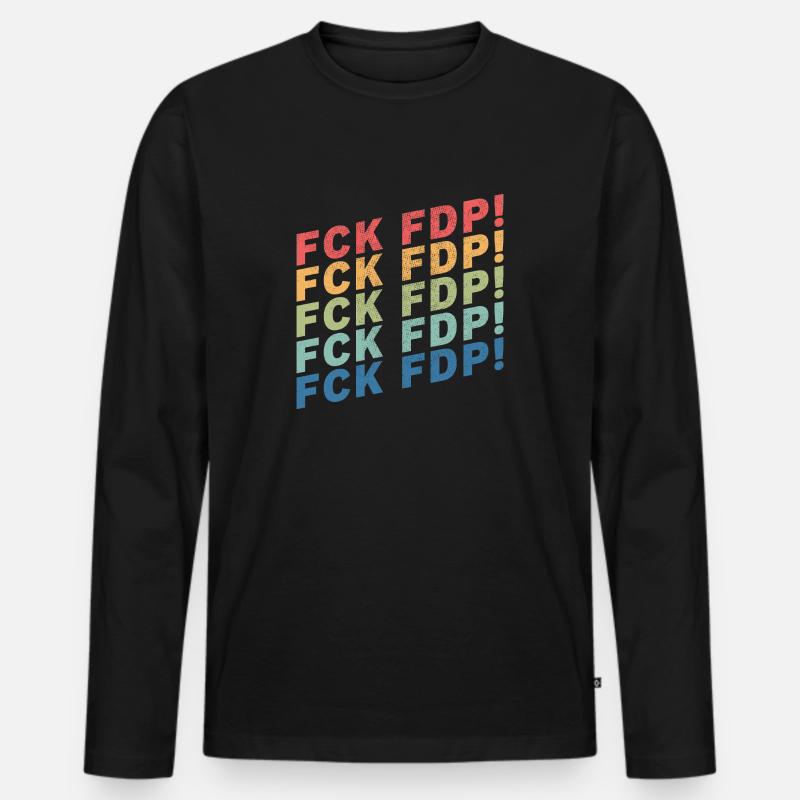 FCK FDP - Männer Premium Bio Langarmshirt - Schwarz