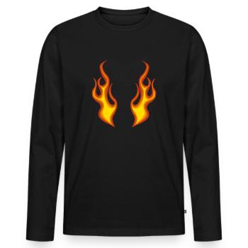 Body Flamme - Männer Premium Bio Langarmshirt - Schwarz - Vorne - Nico (187cm)