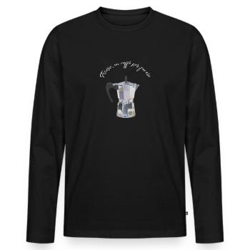 Tesoro un caffè per favore - Männer Premium Bio Langarmshirt - Schwarz - Vorne - Nico (187cm)