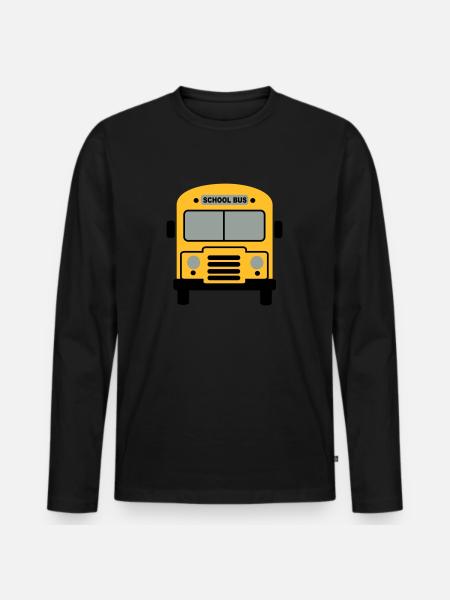 Schulbus - Männer Premium Bio Langarmshirt - Schwarz