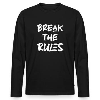 Break the rules - T-shirt manches longues Premium bio Homme - noir - Devant - Nico (187cm)