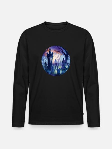 Graveyard - Men's Premium Organic Long Sleeve Shirt - black