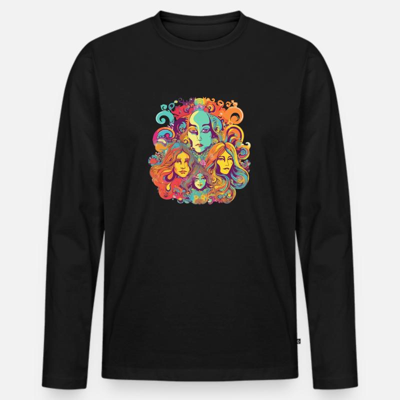 Die 70er Jahre - Männer Premium Bio Langarmshirt - Schwarz