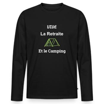 Long live Retirement and Camping - Men's Premium Organic Long Sleeve Shirt - black - Front - Nico (187cm)