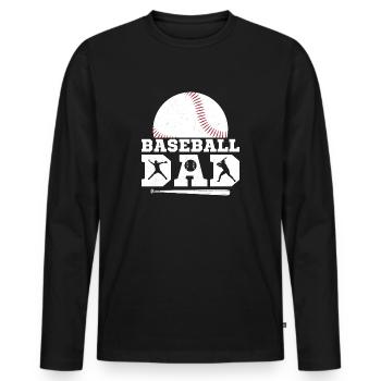 Baseball Dad Father Sport Fan - Männer Premium Bio Langarmshirt - Schwarz - Vorne - Nico (187cm)